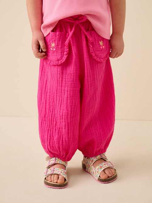 Bright Pink Pull On Trousers (3mths-7yrs) image 1