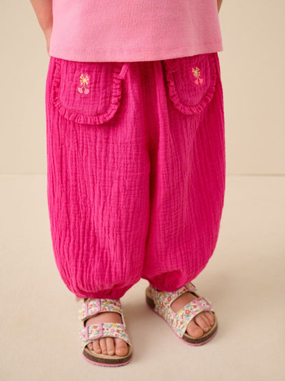Bright Pink Pull On Trousers (3mths-7yrs) image 2