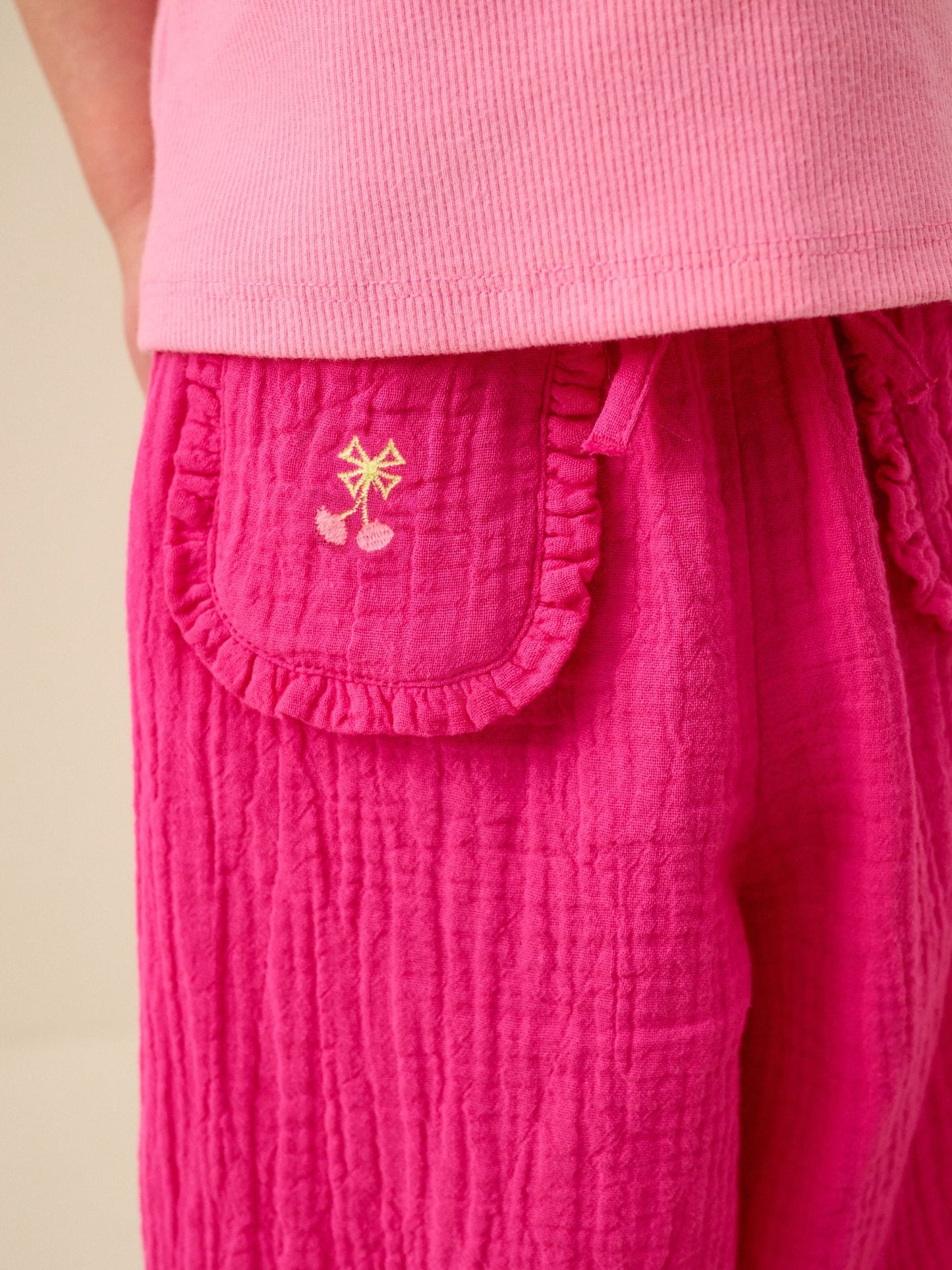 Bright Pink Pull On Trousers (3mths-7yrs) image 4