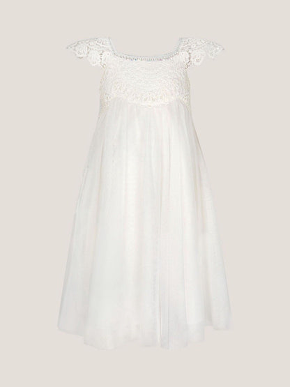 Monsoon Natural Estella Lace Bodice Dress image 1