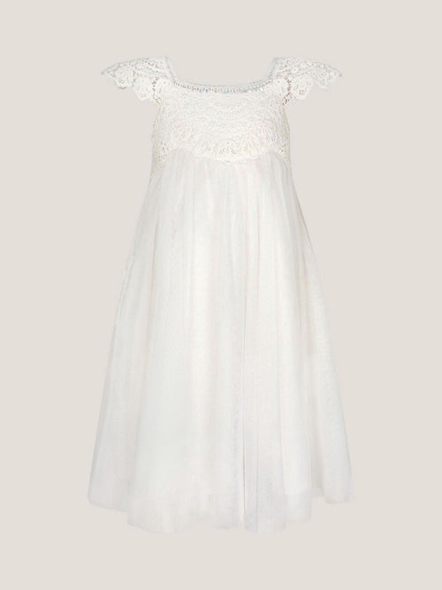 Monsoon Natural Estella Lace Bodice Dress image 1