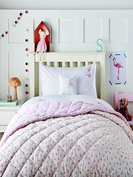 The White Company White The White Company Single Reversible Floral Quilt image 1
