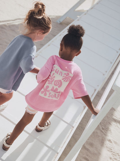 Pink/Cream Top & Cycle Shorts Set 2 Pack (3mths-7yrs) image 3