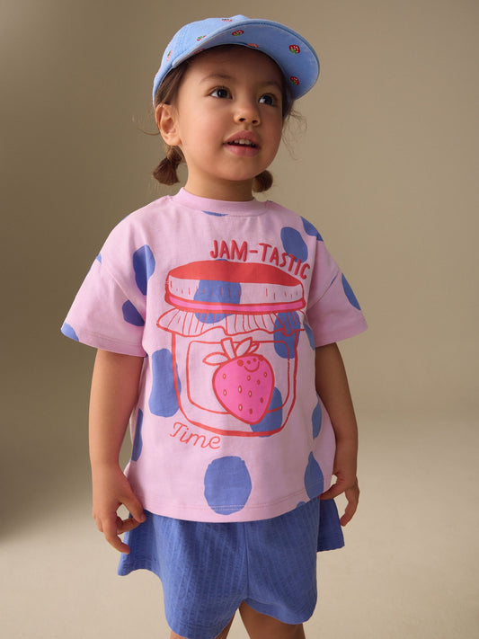 Green/Pink Top & Shorts Set 2 Pack (3mths-7yrs) image 2