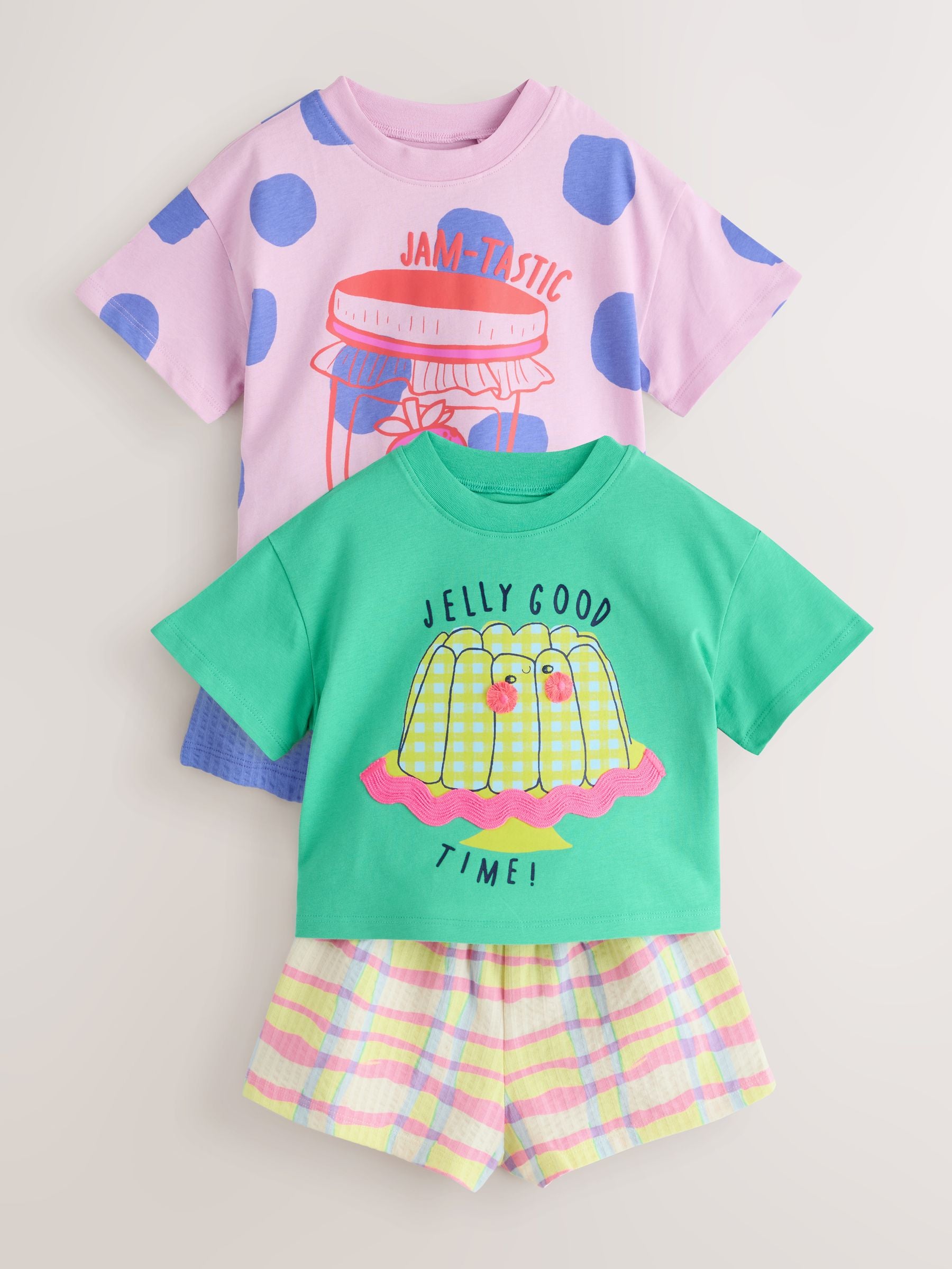 Green/Pink Top & Shorts Set 2 Pack (3mths-7yrs) image 6