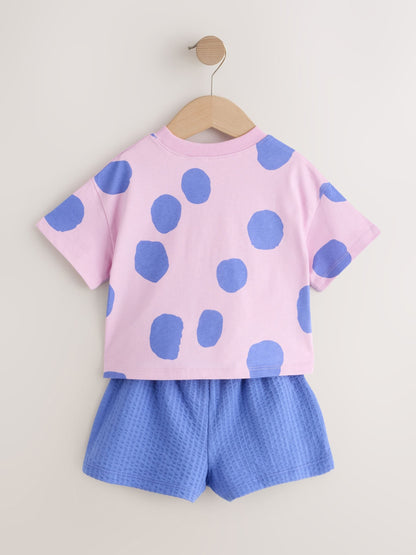 Green/Pink Top & Shorts Set 2 Pack (3mths-7yrs) image 9