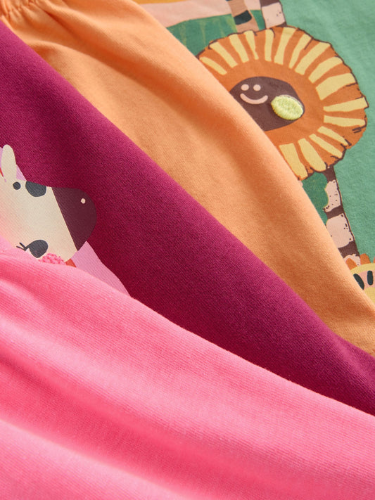 Purple/Orange Top & Shorts Set 2 Pack (3mths-7yrs) image 3