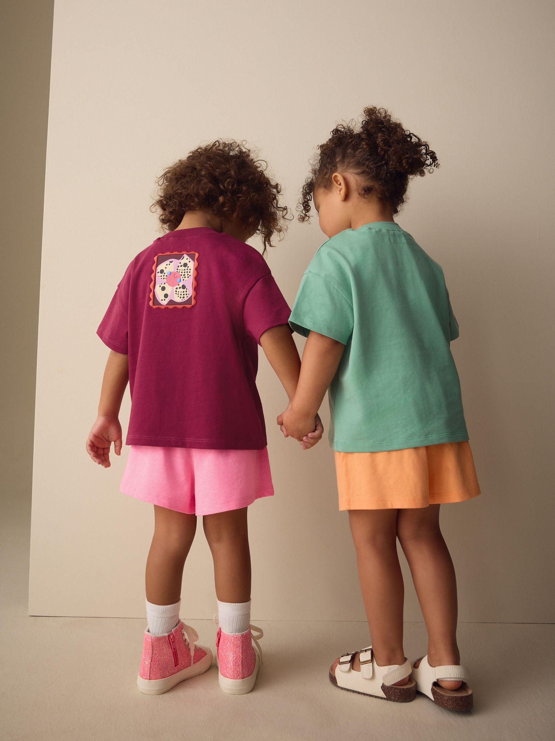 Purple/Orange Top & Shorts Set 2 Pack (3mths-7yrs) image 3