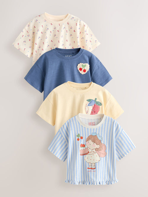 Patchwork Strawberry T-Shirts 4 Pack (3mths-7yrs) image 1