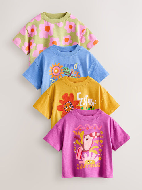 Orange/Purple T-Shirts 4 Pack (3mths-7yrs) image 1