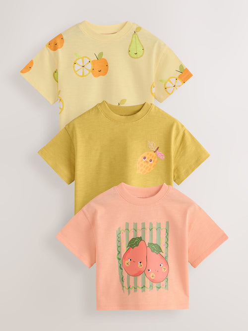 Green Fruit T-Shirts 3 Pack (3mths-7yrs) image 1
