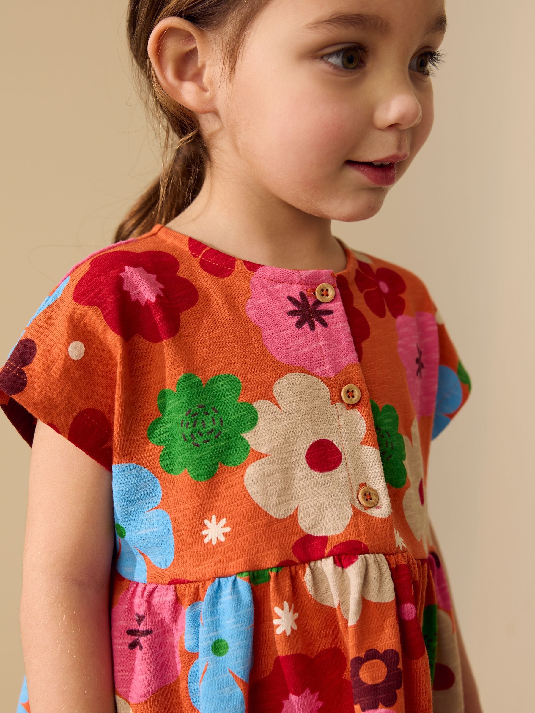 Orange Floral Jersey Dress (3mths-7yrs) image 4