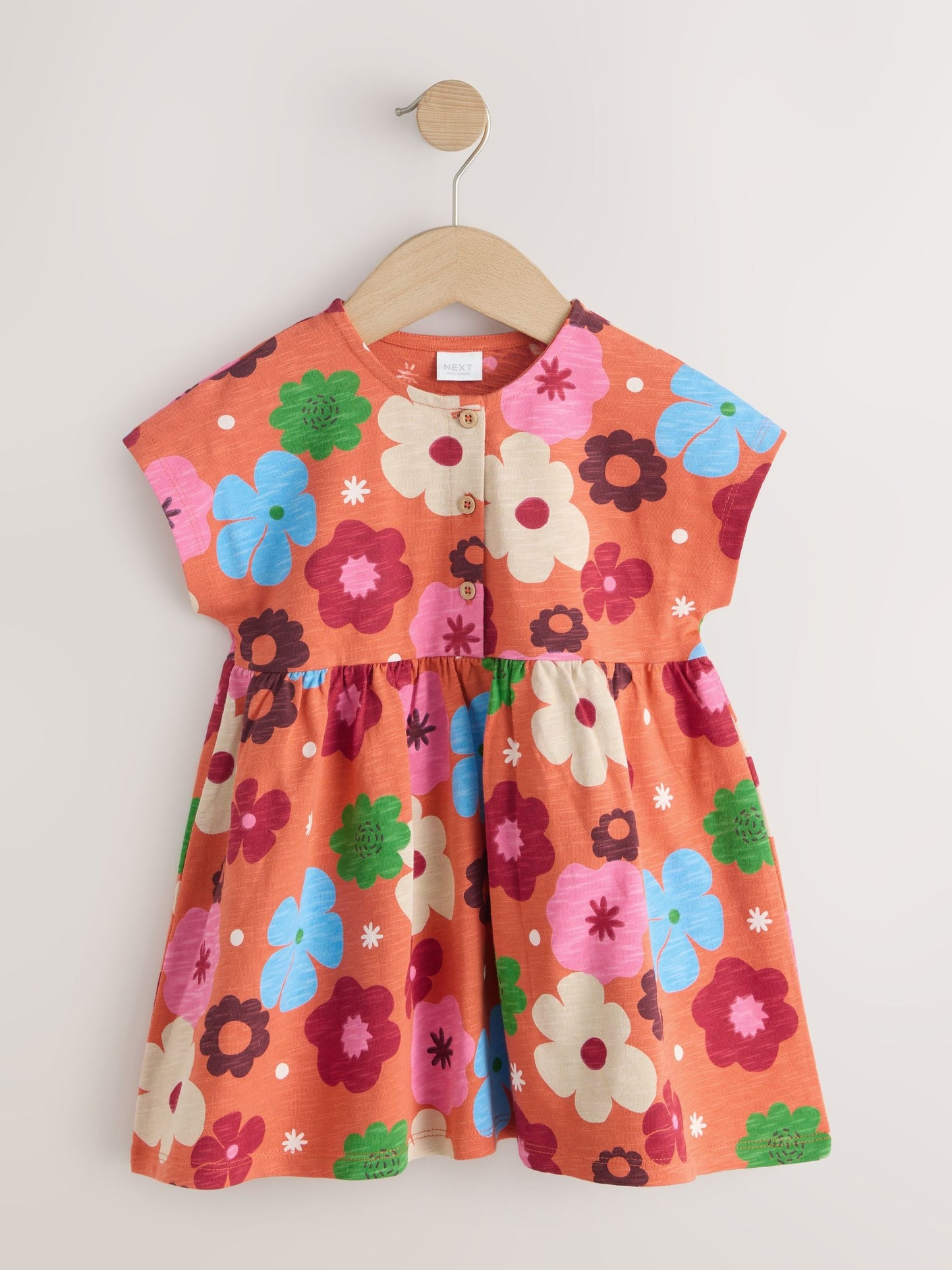Orange Floral Jersey Dress (3mths-7yrs) image 5