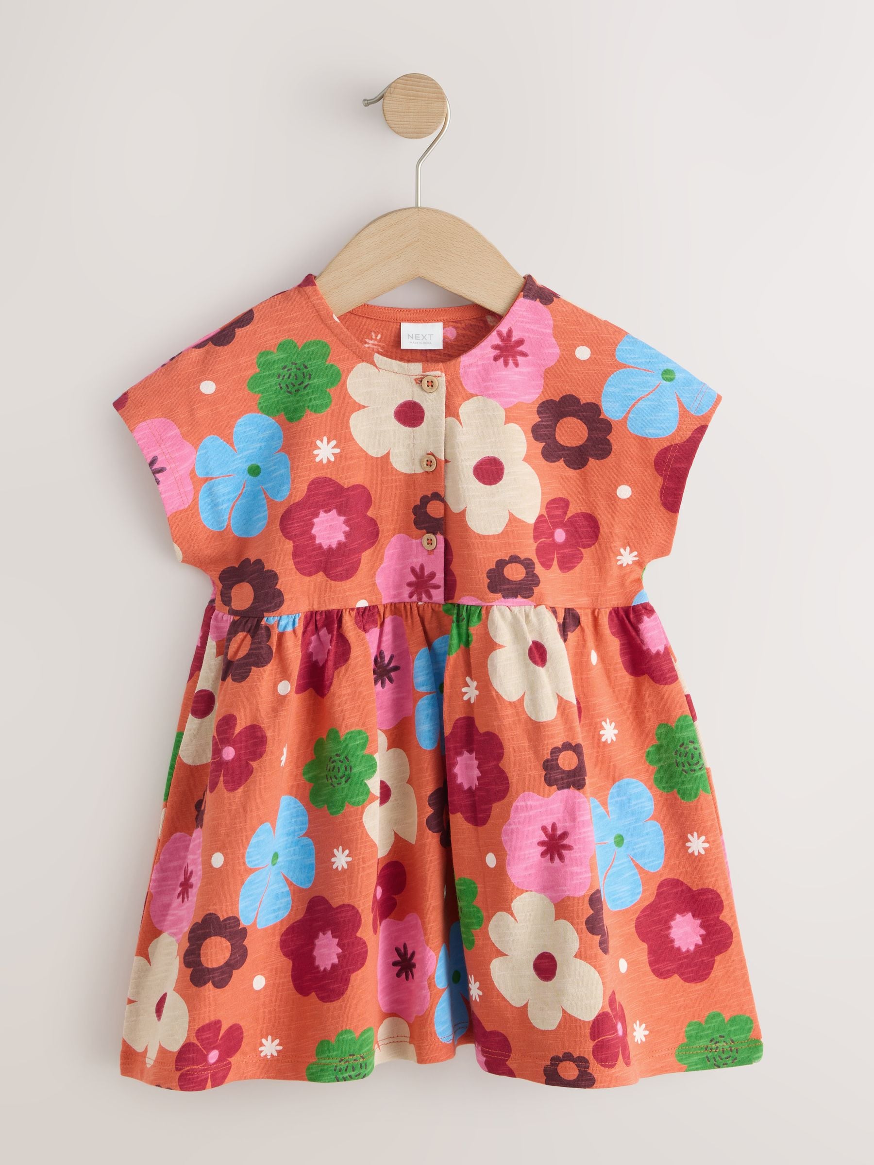 Orange Floral Jersey Dress (3mths-7yrs) image 5