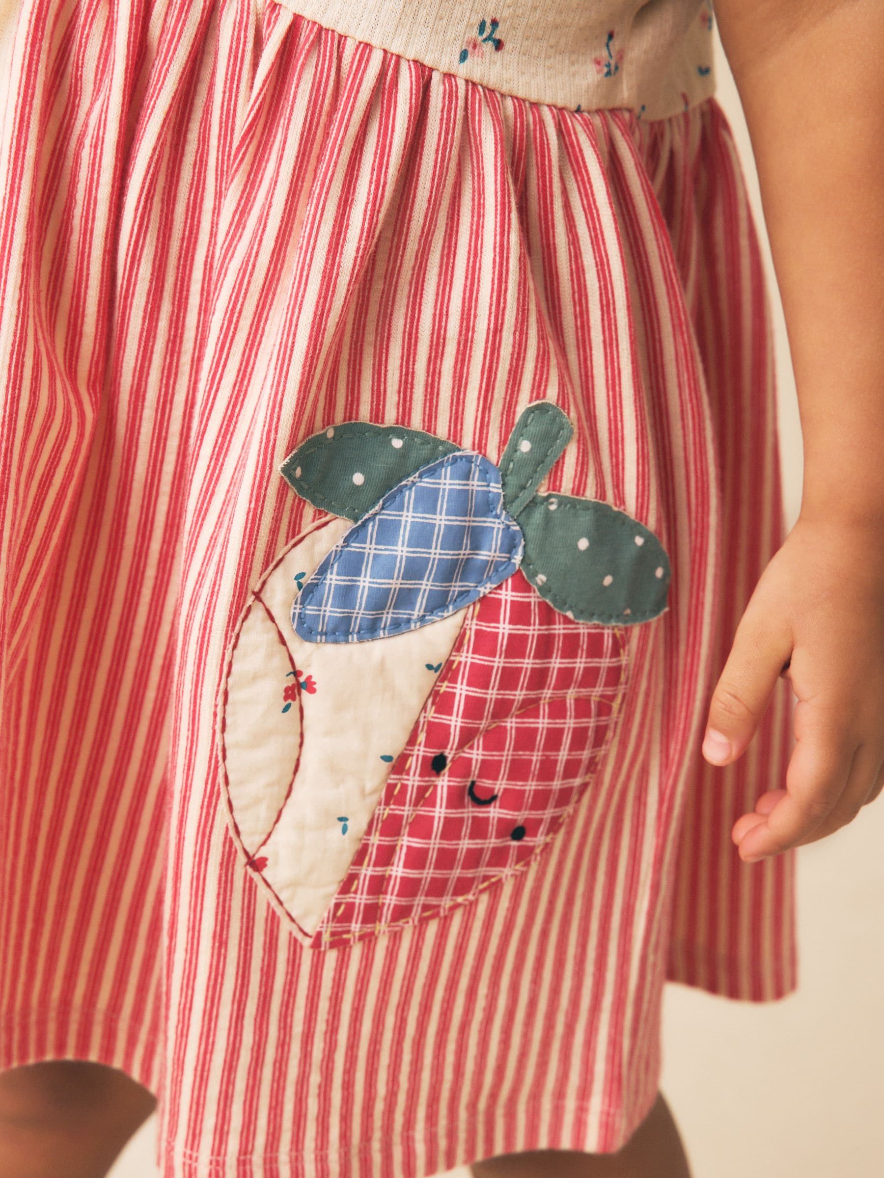 Patchwork Strawberry Jersey Dress (3mths-7yrs) image 5
