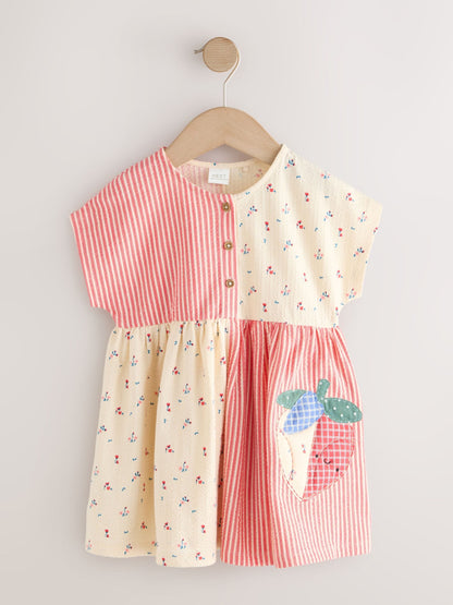 Patchwork Strawberry Jersey Dress (3mths-7yrs) image 6
