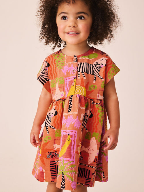 Dsiney Kidz - Orange Zebra Jersey Dress (3mths-7yrs) image 1