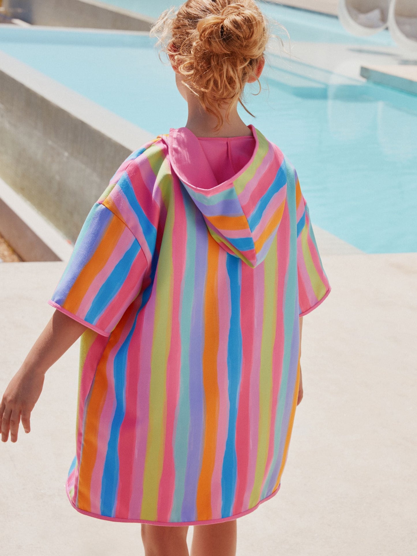 Rainbow Stripe Zip Quick Dry Poncho (9mths-8yrs) image 4