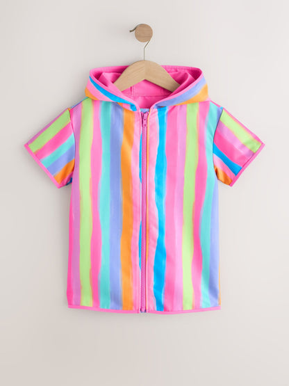 Rainbow Stripe Zip Quick Dry Poncho (9mths-8yrs) image 6
