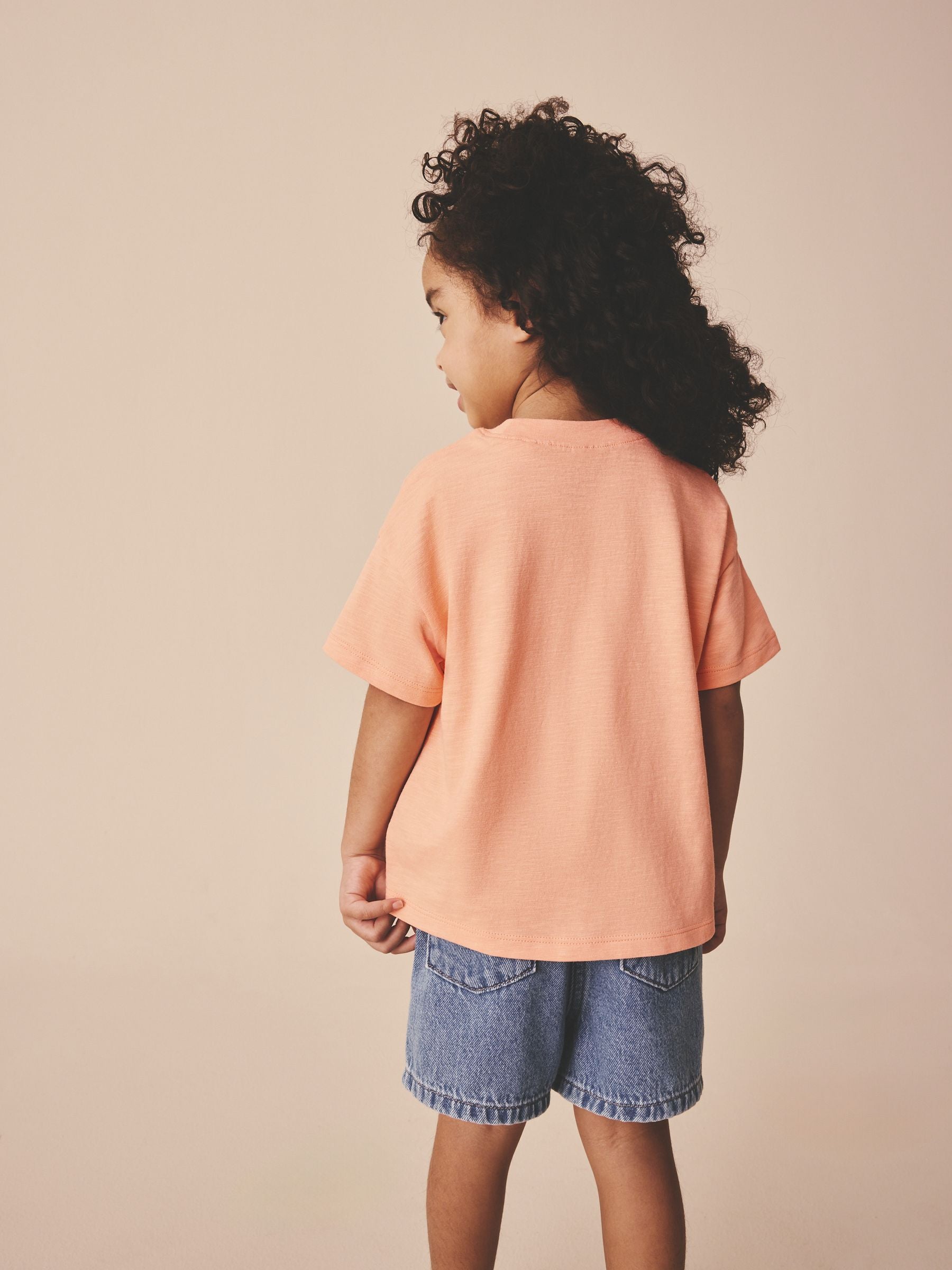 Orange Peach Short Sleeve Applique Flower T-Shirt (3mths-7yrs) image 2