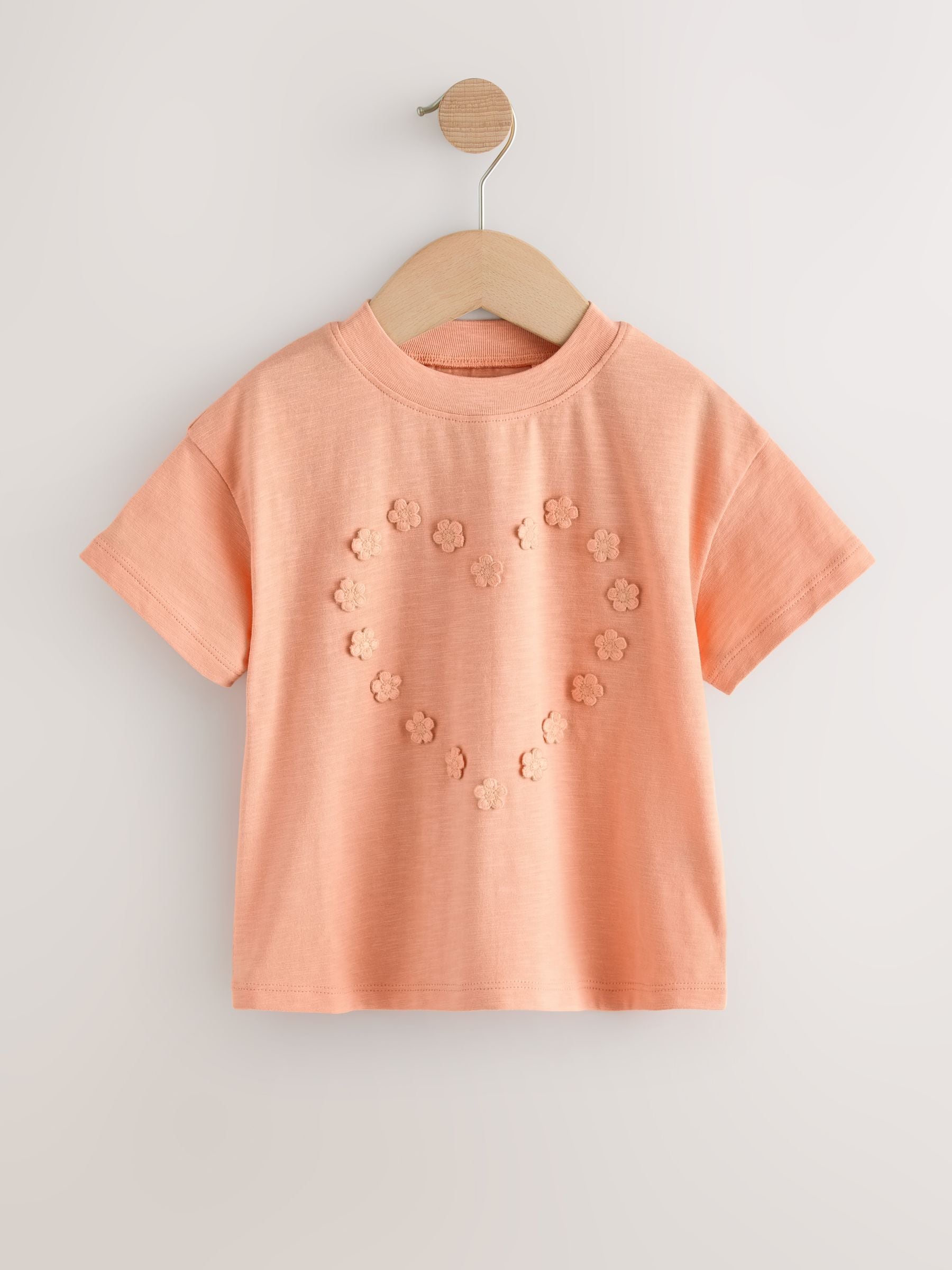 Orange Peach Short Sleeve Applique Flower T-Shirt (3mths-7yrs) image 4