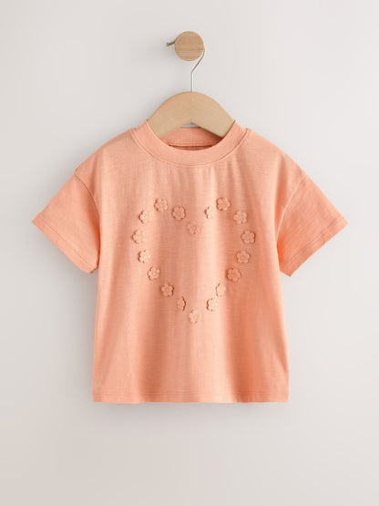 Orange Peach Short Sleeve Applique Flower T-Shirt (3mths-7yrs) image 4