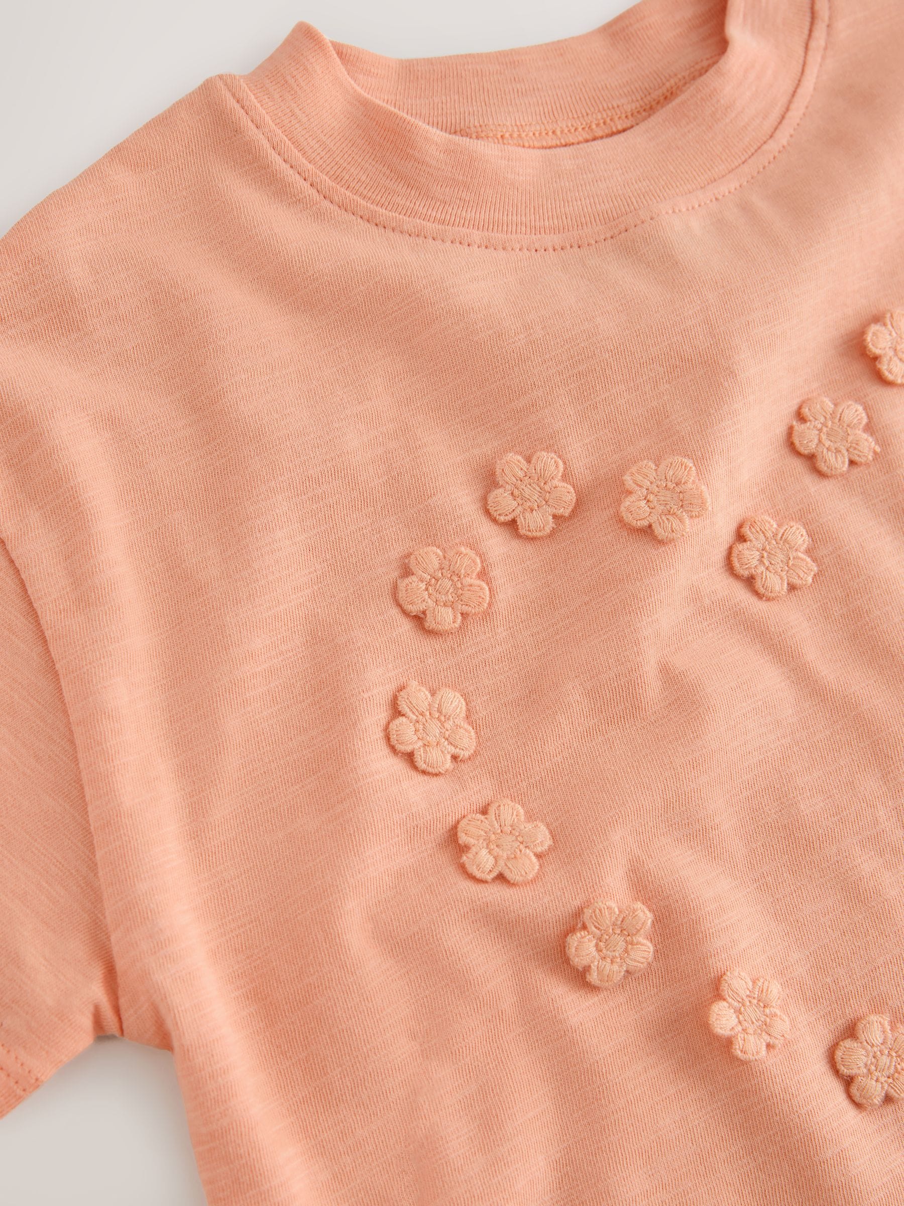 Orange Peach Short Sleeve Applique Flower T-Shirt (3mths-7yrs) image 7