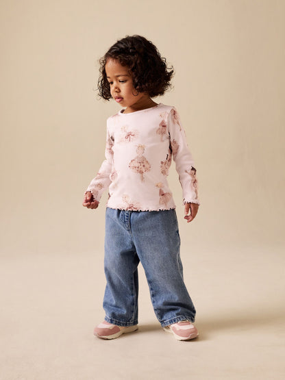 Pink Ballerina Rib Long Sleeve Top (3mths-7yrs) image 3
