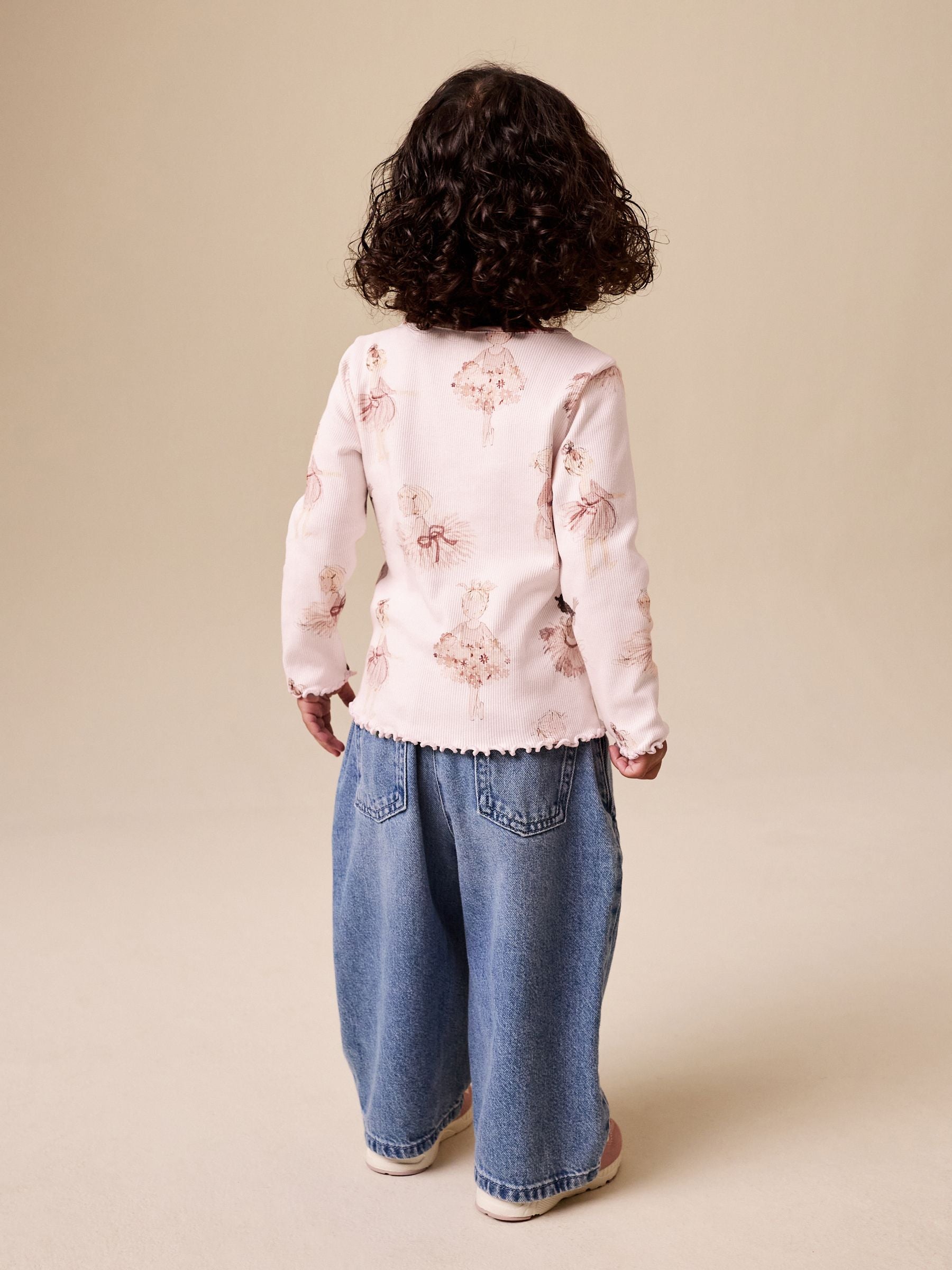 Pink Ballerina Rib Long Sleeve Top (3mths-7yrs) image 4