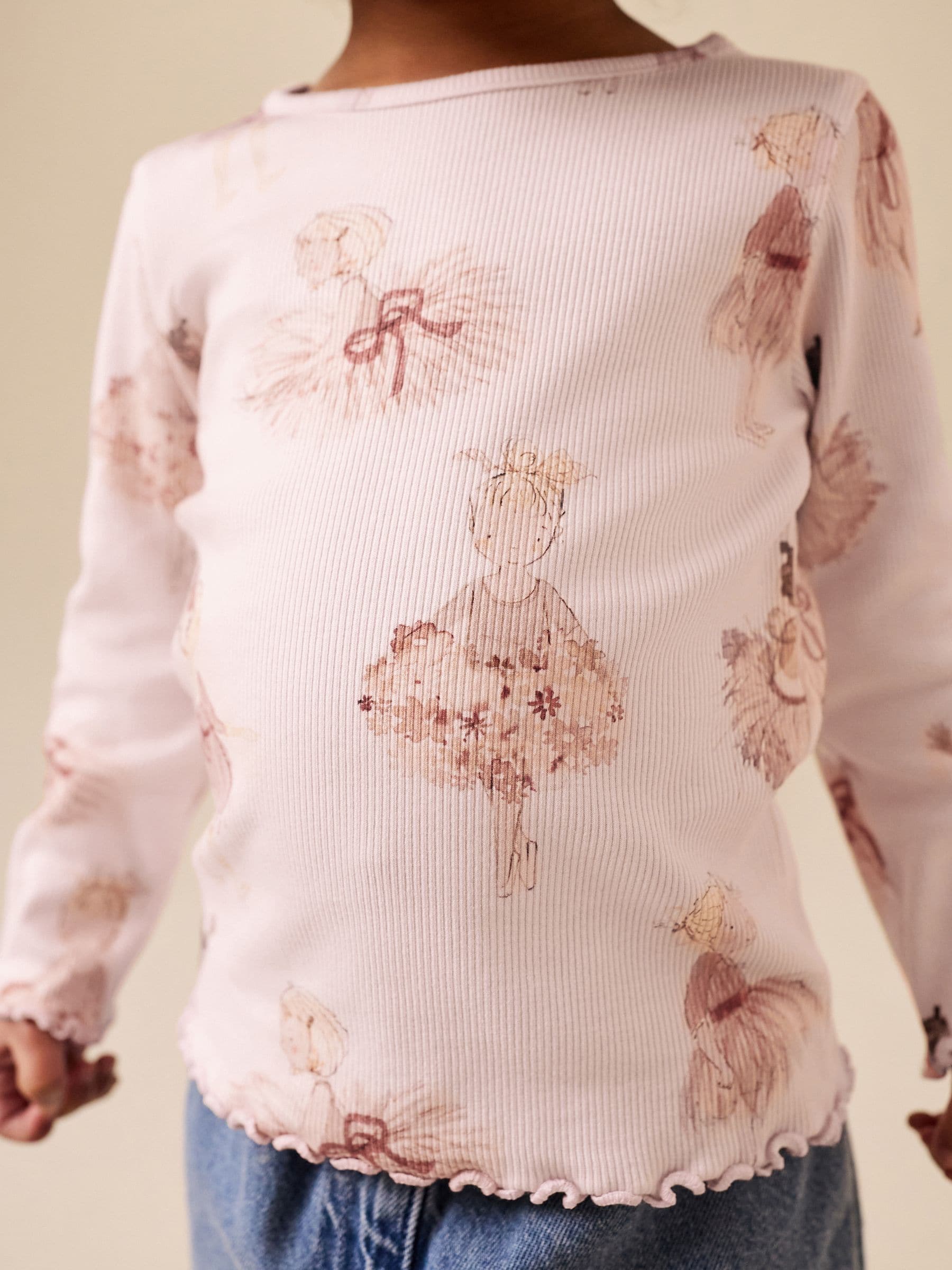 Pink Ballerina Rib Long Sleeve Top (3mths-7yrs) image 5