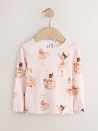 Pink Ballerina Rib Long Sleeve Top (3mths-7yrs) image 6