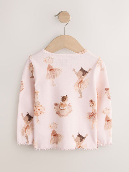 Pink Ballerina Rib Long Sleeve Top (3mths-7yrs) image 7