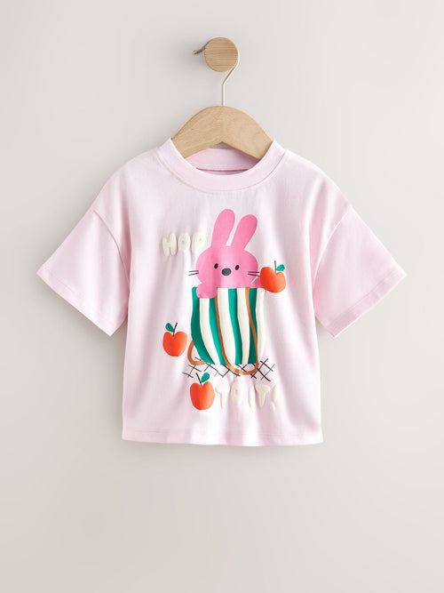 Pink Bunny Short Sleeve T-Shirt (3mths-7yrs) image 1