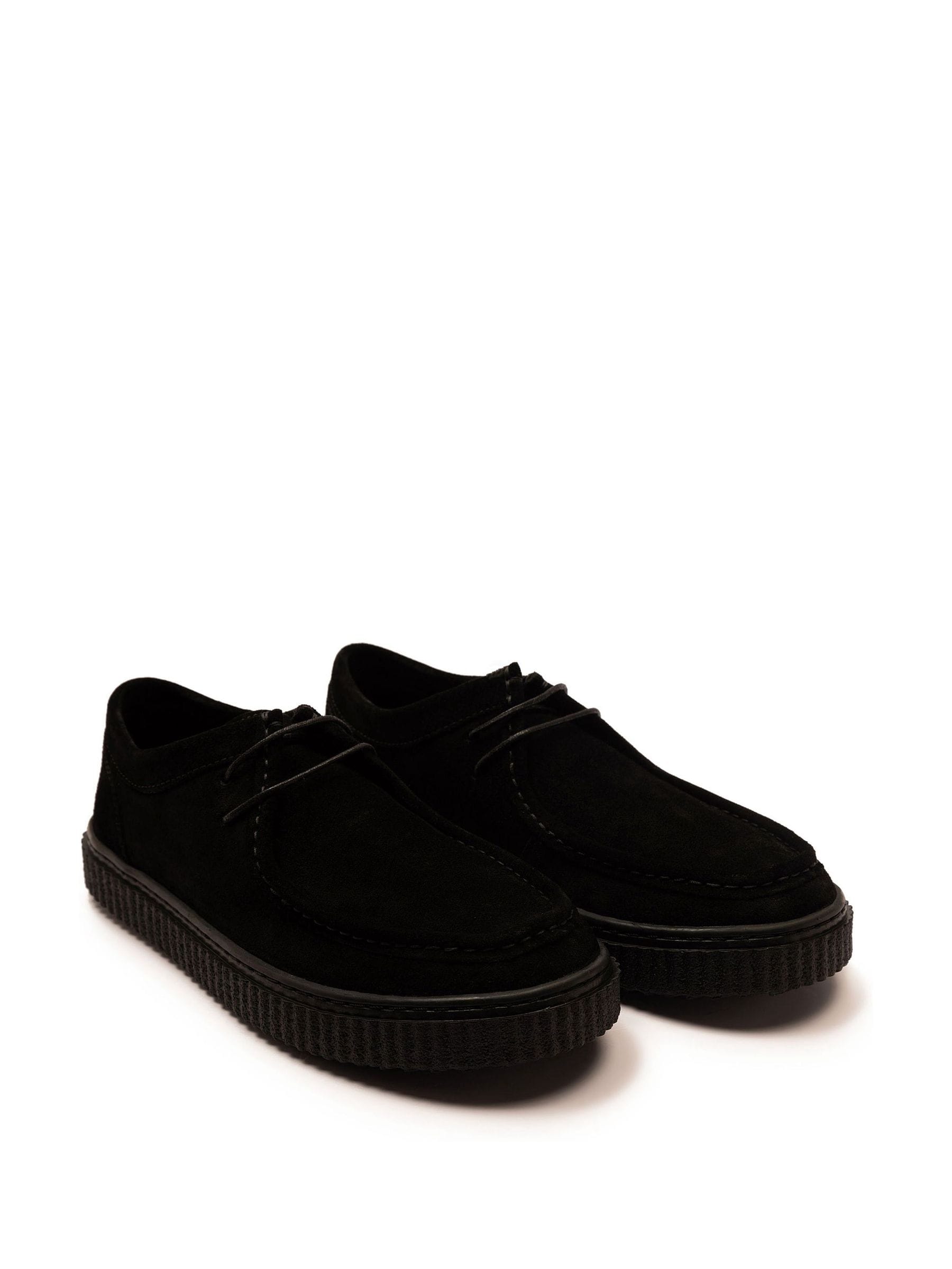 Off The Hook Grey Black Hetfield Leather Lace-Up Casual Boat Shoes image 1