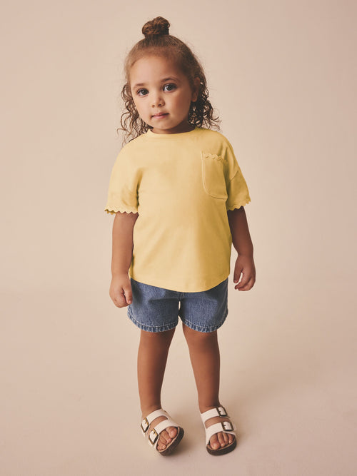 Yellow Short Sleeve Ric Rac Trim T-Shirt (3mths-7yrs) image 1