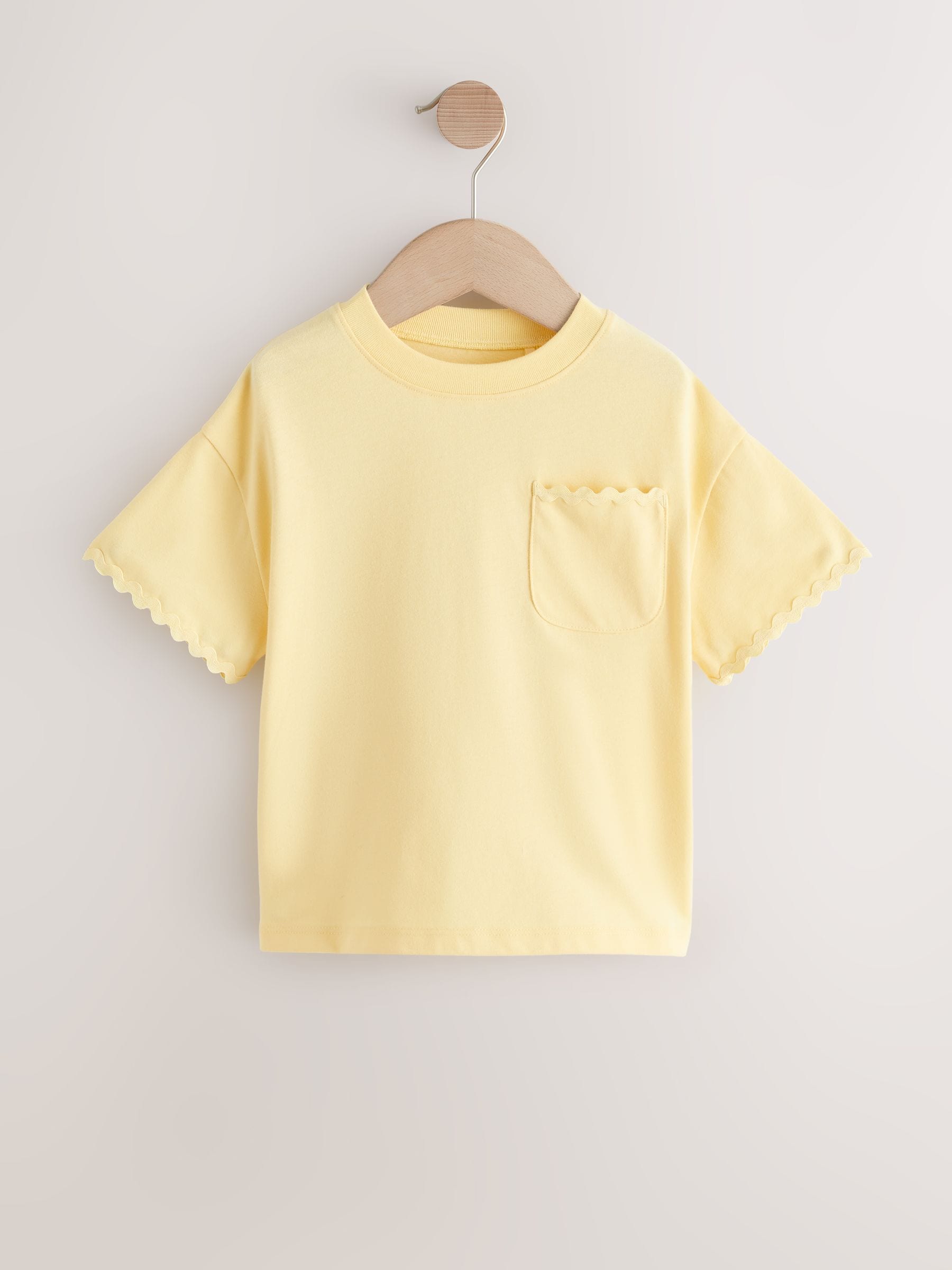 Yellow Short Sleeve Ric Rac Trim T-Shirt (3mths-7yrs) image 3