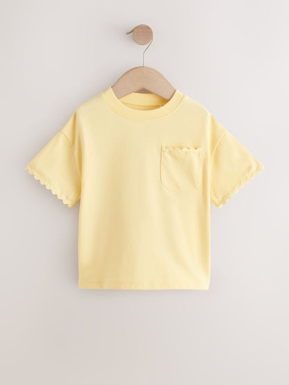 Yellow Short Sleeve Ric Rac Trim T-Shirt (3mths-7yrs) image 3