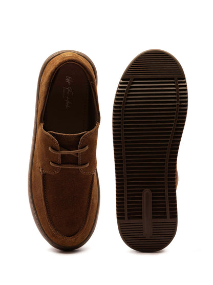 Off The Hook Brown Eddie Suede Leather Lace-Up Casual Boat Shoes image 6
