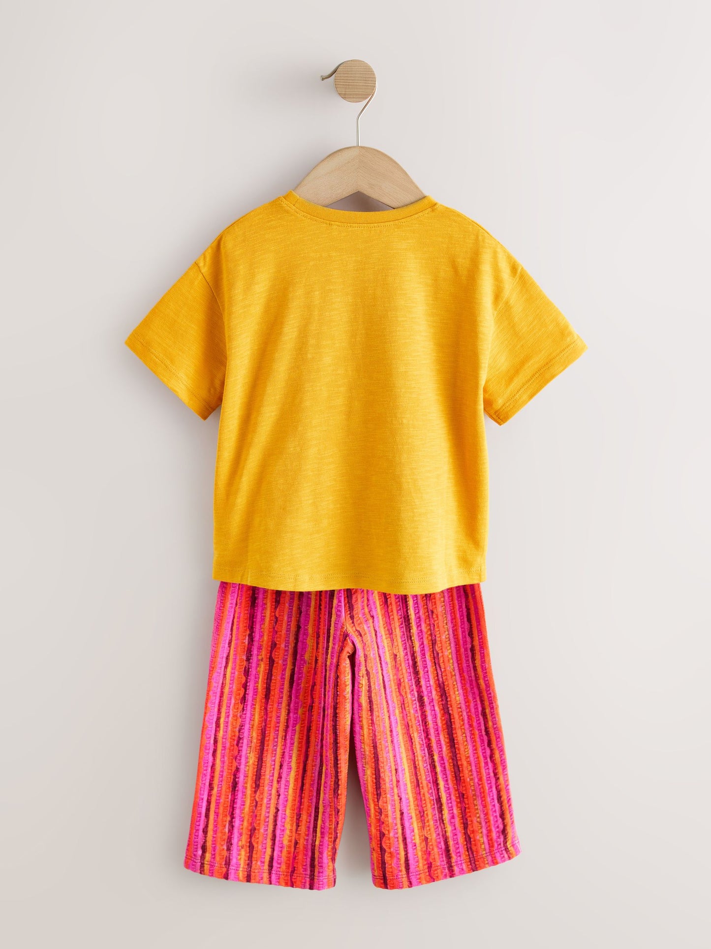 Ochre Yellow Short Sleeve T-Shirt and Wide Leg Trousers Set (3mths-7yrs) image 6