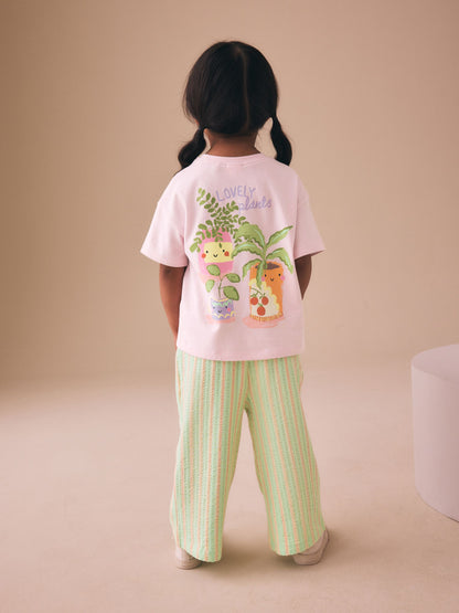 Dsiney Kidz - Pink Plants Character Top & Joggers Set (3mths-7yrs) image 2