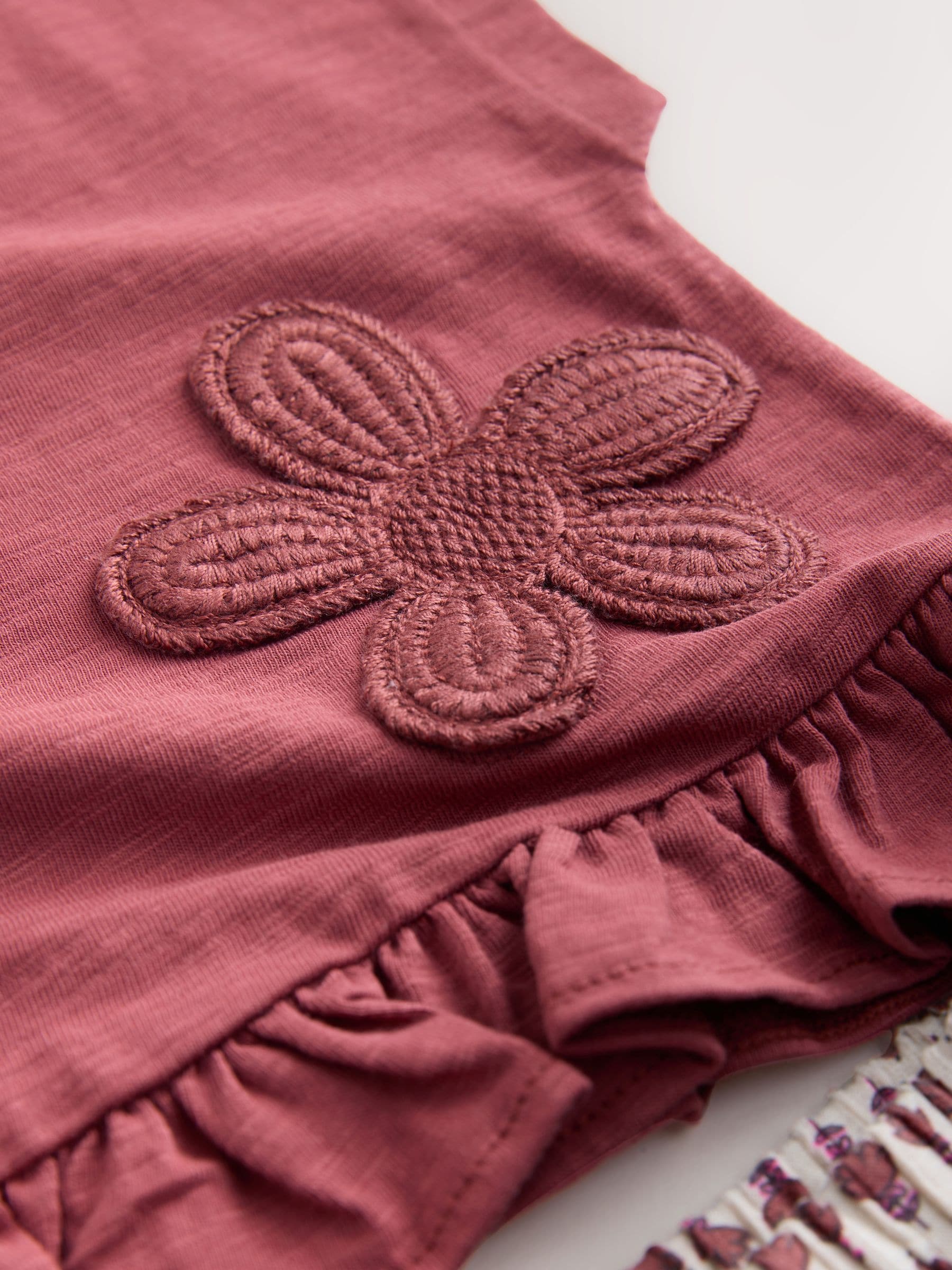 Dsiney Kidz - Red/Brown Flower Wide Leg Trousers Set (3mths-7yrs) image 8