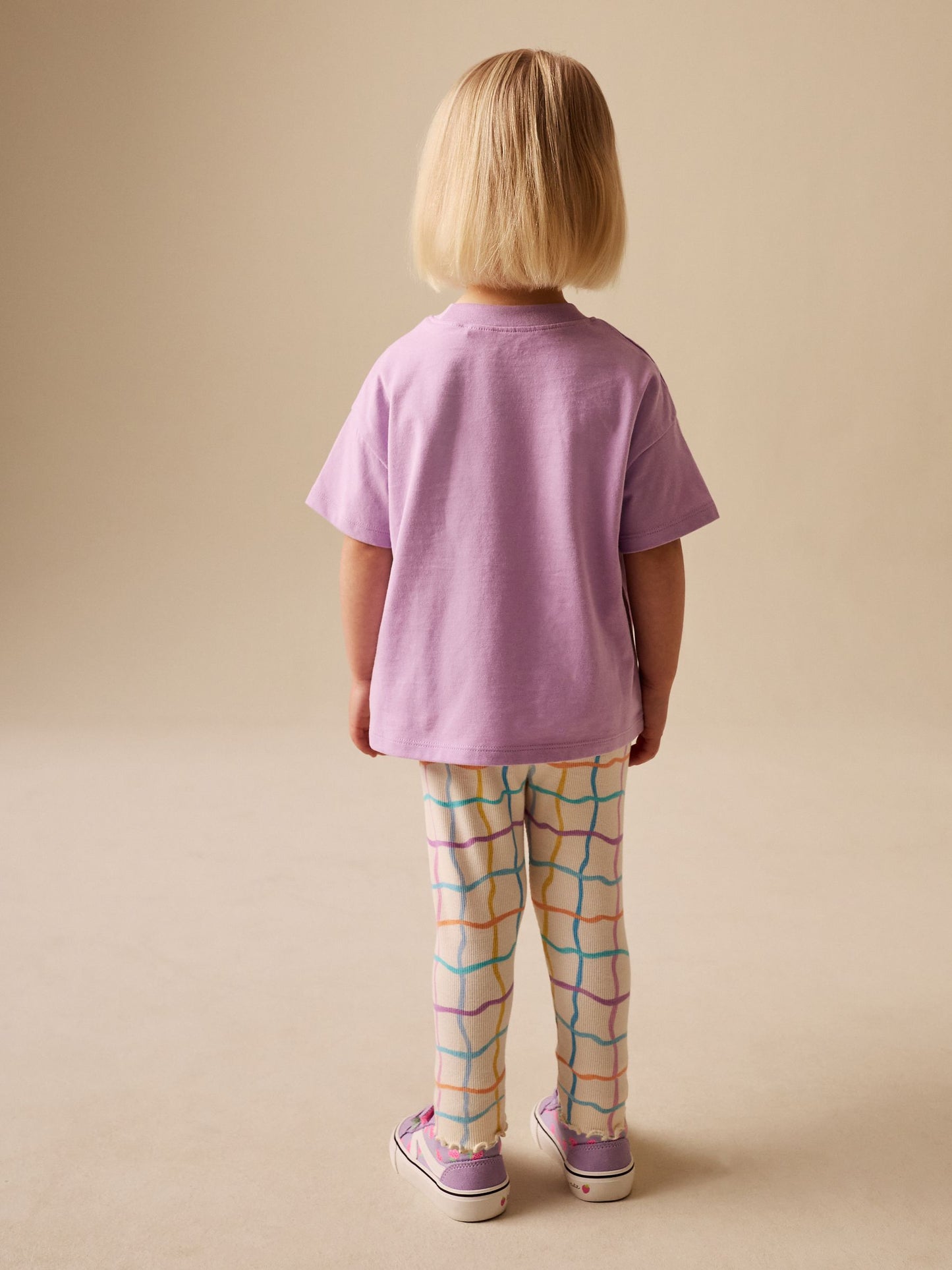 Lilac Purple Rainbow Short Sleeve Top and Leggings Set (3mths-7yrs) image 3