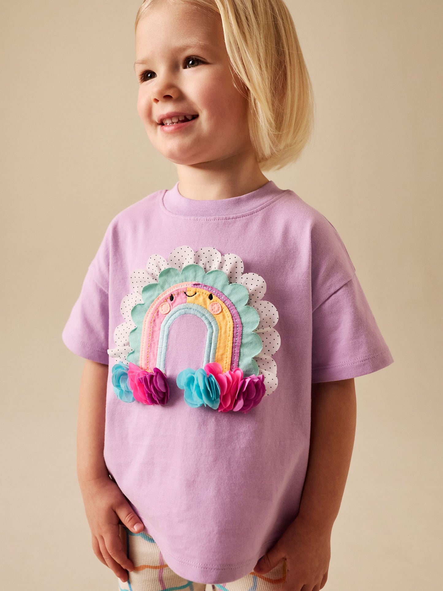Lilac Purple Rainbow Short Sleeve Top and Leggings Set (3mths-7yrs) image 4