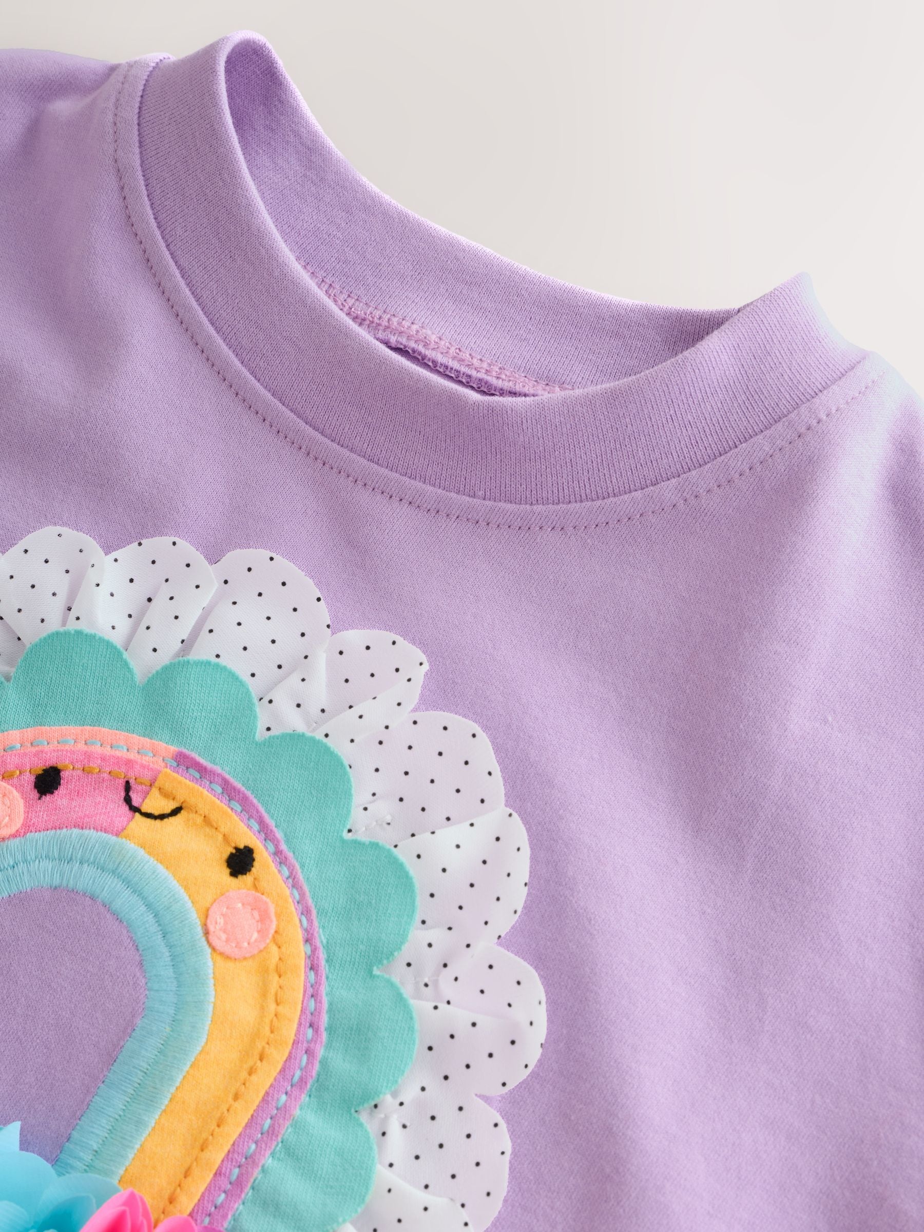 Lilac Purple Rainbow Short Sleeve Top and Leggings Set (3mths-7yrs) image 9