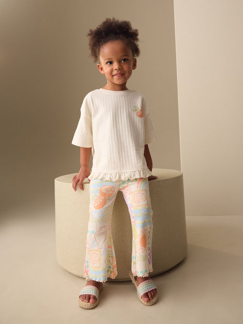 Dsiney Kidz - White Rainbow Short Sleeve Top and Flare Set (3mths-7yrs) image 1