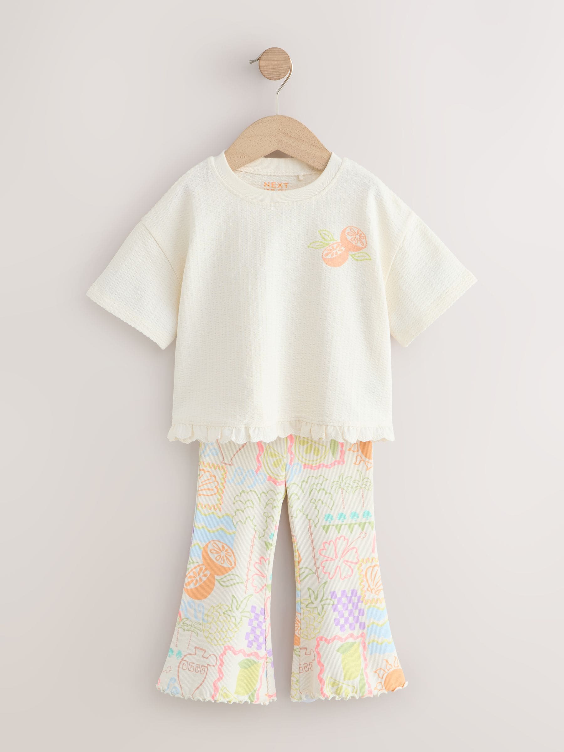 White Rainbow Short Sleeve Top and Flare Set (3mths-7yrs) image 4