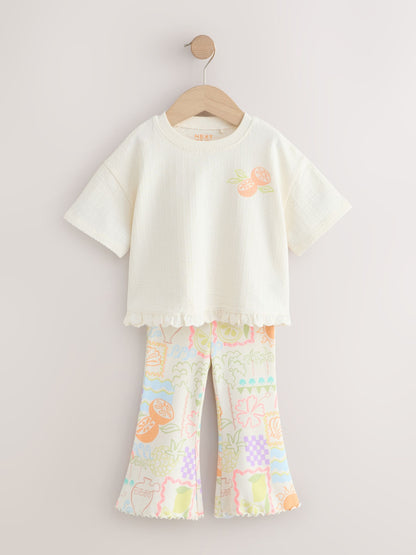 White Rainbow Short Sleeve Top and Flare Set (3mths-7yrs) image 4
