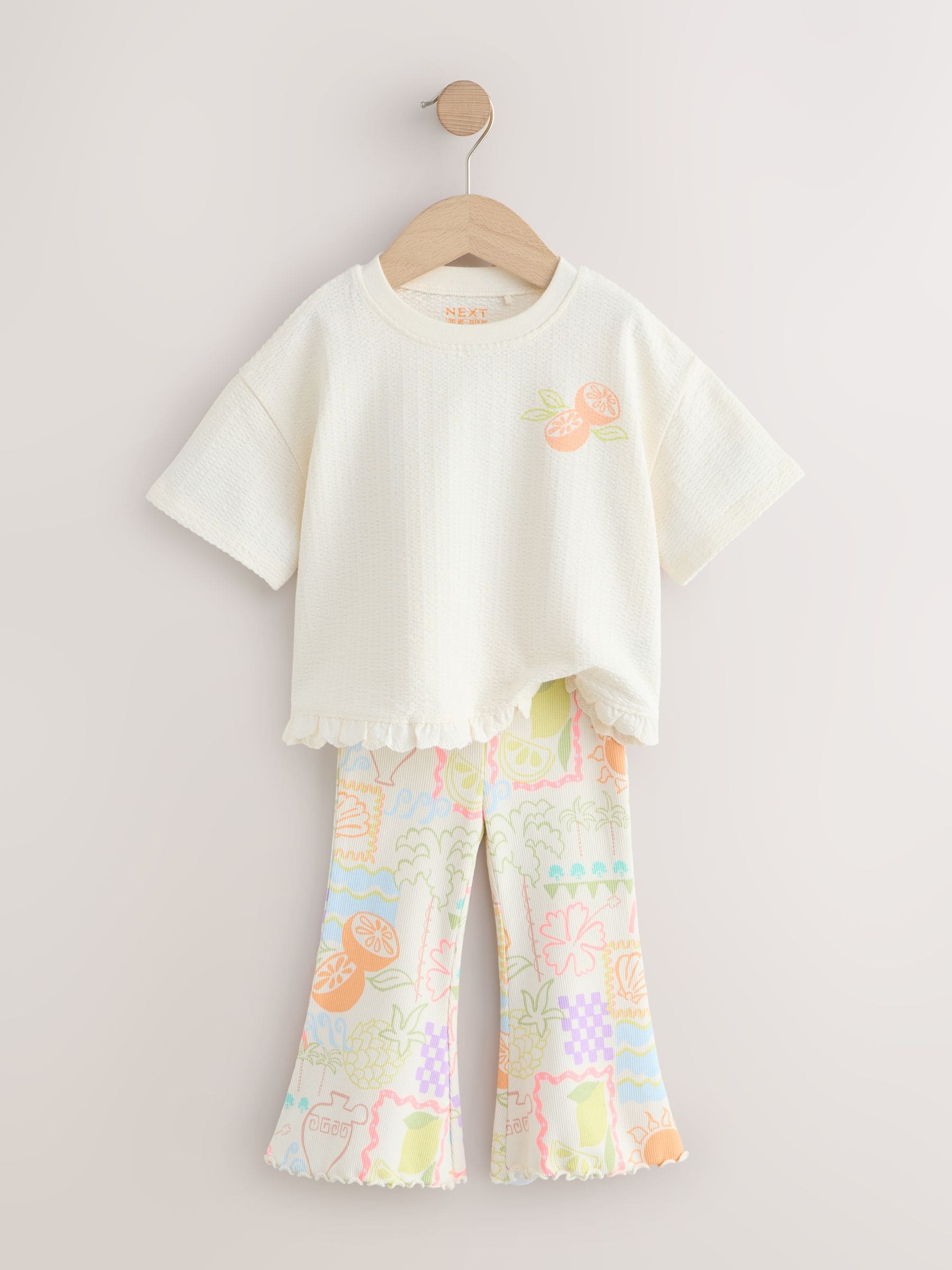 White Rainbow Short Sleeve Top and Flare Set (3mths-7yrs) image 5