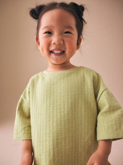 Green Stampy Flower Short Sleeve Top and Flare Set (3mths-7yrs) image 3