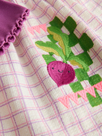 Purple Fruit Embroidery Peplum Top and Cycle Shorts Set (3mths-7yrs) image 10